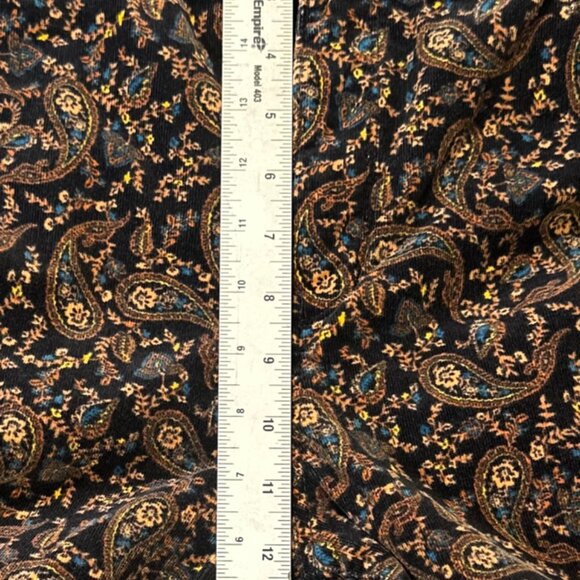 Croft & Barrow WMNS Paisley Black Corduroy Pants 16, Stretch Retro Boho Classic - Picture 6 of 13
